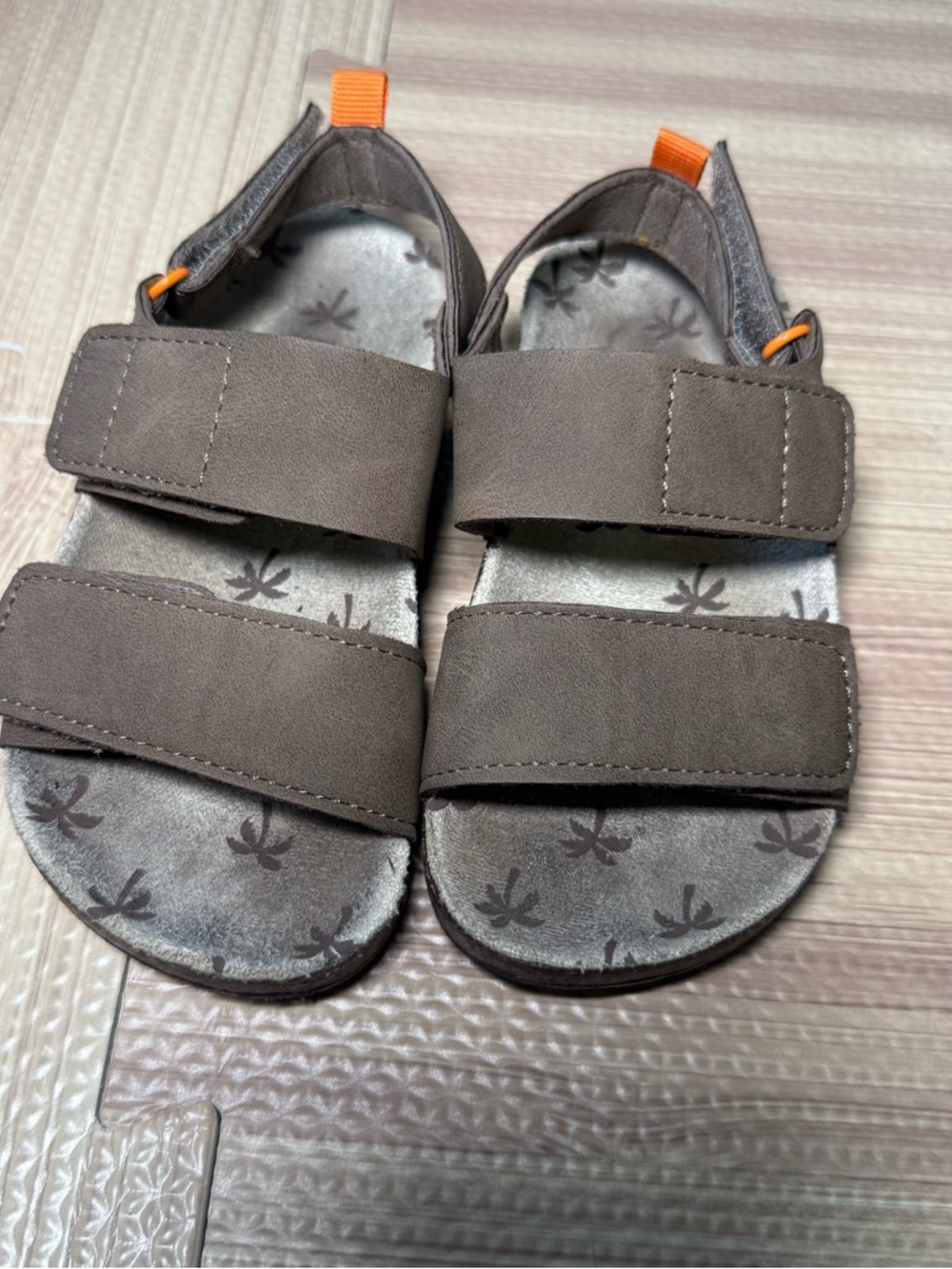 Toddler Sandals Brown Double Strap Adjustable Size 8 Casual Summer Shoe